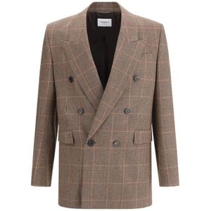 Saint Laurent, Heren, Jassen, Beige, Maat: M Wol,