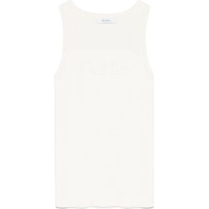 Max Mara - Ivoor Witte Crepe Top - Dames - Mouwloos