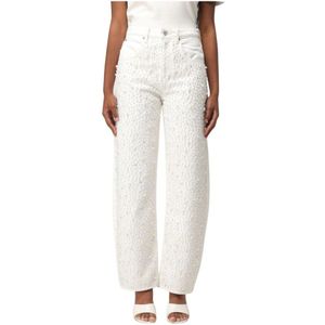 Frame, Dames, Jeans, Wit, Maat: W25 Katoen,