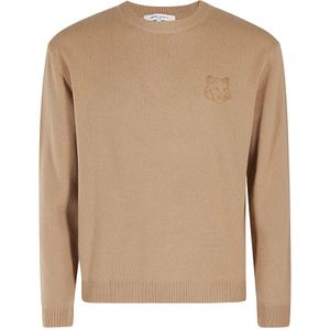 Maison Kitsuné, Heren, Truien, Bruin, Maat: M Wol,