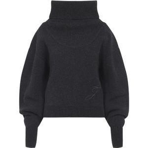 Jacquemus, Dames, Truien, Grijs, Maat: 3XS Wol,