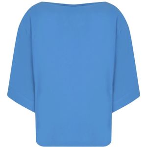 Alberto Biani, Dames, Blouses & Shirts, Blauw, Maat: L Poliester,