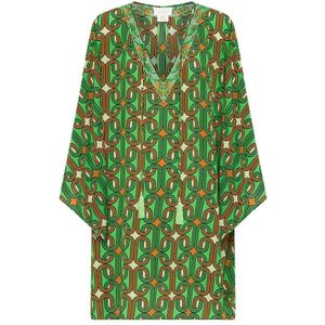 Camilla, Dames, Jurken, Groen, Maat: ONE Size Zijde,