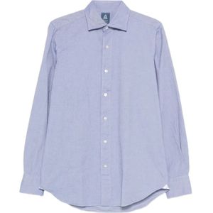 Finamore, Heren, Overhemden, Blauw, Maat: XL