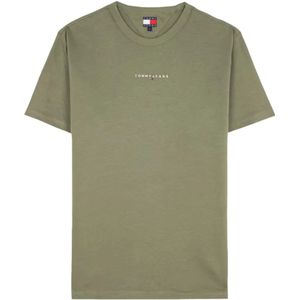 Tommy Jeans, Heren, Tops, Groen, Maat: XL Katoen,