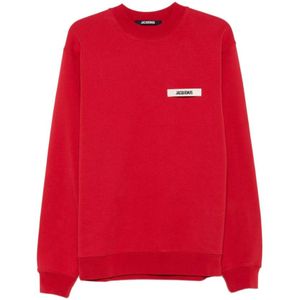 Jacquemus, Heren, Sweatshirts & Hoodies, Rood, Maat: XL Katoen,