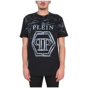 Philipp Plein, Heren, Tops, Zwart, Maat: M Katoen,