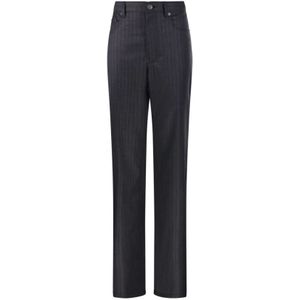 Balenciaga, Dames, Broeken, Grijs, Maat: S Leer,
