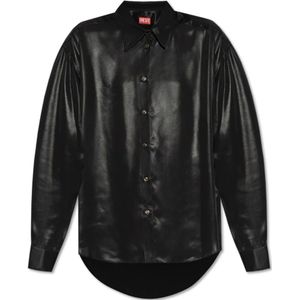 Diesel, Dames, Blouses & Shirts, Zwart, Maat: 2XS Poliester,