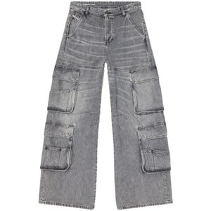 Diesel, Dames, Jeans, Grijs, Maat: W27 Denim,