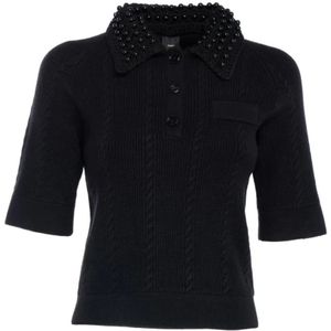 Pinko, Dames, Tops, Zwart, Maat: M Katoen,
