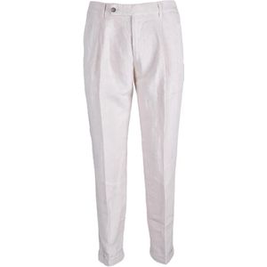 Berwick, Heren, Broeken, Wit, Maat: XL Linnen,