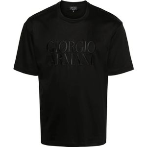 Giorgio Armani, Heren, Tops, Zwart, Maat: M Katoen,