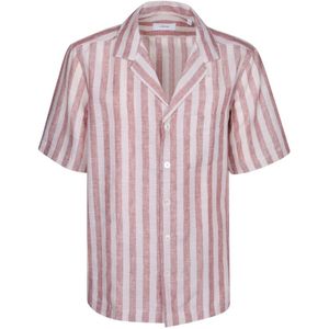 Lardini, Heren, Overhemden, Beige, Maat: S Linnen,