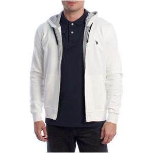 U.s. Polo Assn., Heren, Sweatshirts & Hoodies, Wit, Maat: M Katoen,