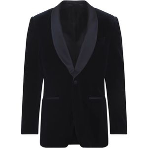 Canali, Heren, Jassen, Blauw, Maat: L Katoen,