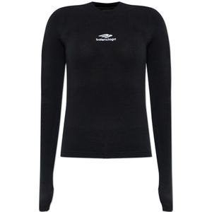 Balenciaga, Dames, Tops, Zwart, Maat: XS Katoen,