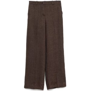 P.a.r.o.s.h., Dames, Broeken, Bruin, Maat: XS Leer,