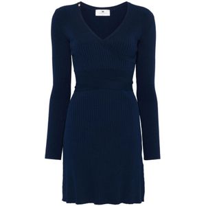 Elisabetta Franchi, Dames, Jurken, Blauw, Maat: L