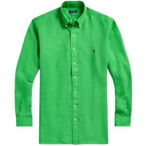 Polo Ralph Lauren - Overhemd - Knalgroen - 100% Linnen - Lange Mouw