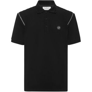 Philipp Plein, Heren, Tops, Zwart, Maat: S Katoen,