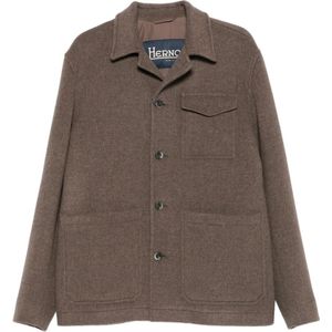 Herno, Heren, Jassen, Beige, Maat: L Wol,