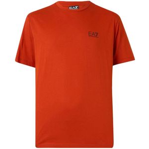 Emporio Armani Ea7, Heren, Tops, Oranje, Maat: M Katoen,