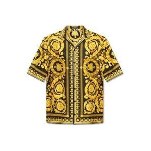 Versace Zijden shirt , Yellow , Heren , Maat: S