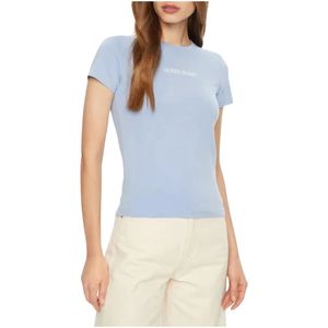 Guess, Dames, Tops, Blauw, Maat: S Katoen,