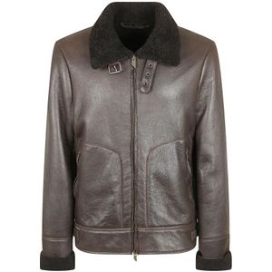 Salvatore Santoro, Heren, Jassen, Bruin, Maat: 2XL Leer,