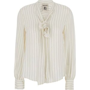 Semicouture, Dames, Blouses & Shirts, Beige, Maat: S Zijde,