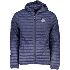 Quilted Hooded Jacket - Blauw - Tussenjas - Polyamide - Met Capuchon