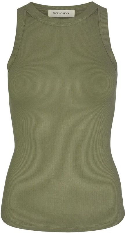 Sofie Schnoor - Tanktop - Gestreept Legergroen - Aansluitend Ontwerp