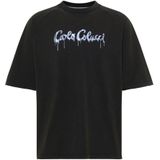 Carlo Colucci - Oversize T-Shirt - Zwart - Katoen - Zware Katoen 200 gsm