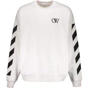 Off White, Heren, Sweatshirts & Hoodies, Wit, Maat: 2XL Katoen,