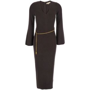 Michael Kors, Dames, Jurken, Bruin, Maat: XS Wol,