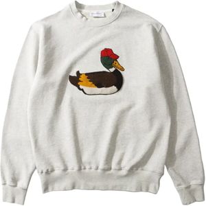 Edmmond Studios - Duck Hunt - Sweater - Grey Melange - 100% Biologisch Katoen