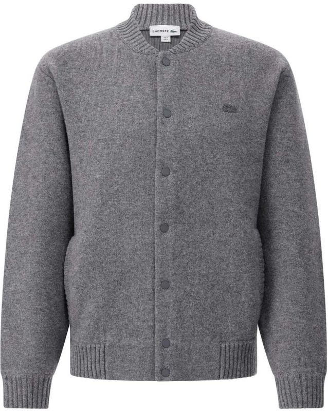 Lacoste - Cardigan - Grijs - Merino Wol - Double-Face Jersey