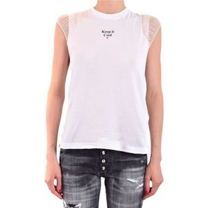 Dsquared2, Dames, Tops, Wit, Maat: L Katoen,