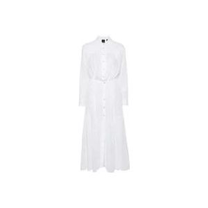Pinko Witte Katoenen Overhemd met Details , White , Dames , Maat: 2XS