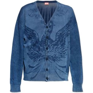 Diesel, Heren, Truien, Blauw, Maat: L Katoen,