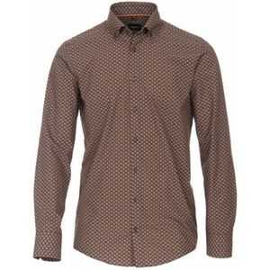 Venti, Heren, Overhemden, Bruin, Maat: S Katoen,