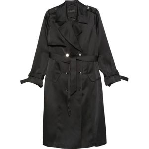 Karl Lagerfeld, Dames, Mantels, Zwart, Maat: M Leer,