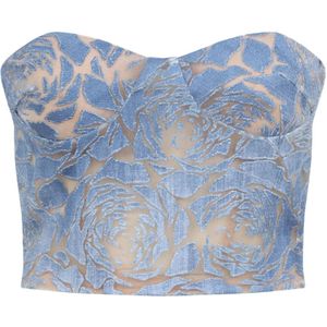 Ermanno Scervino, Dames, Tops, Blauw, Maat: 2XS Katoen,