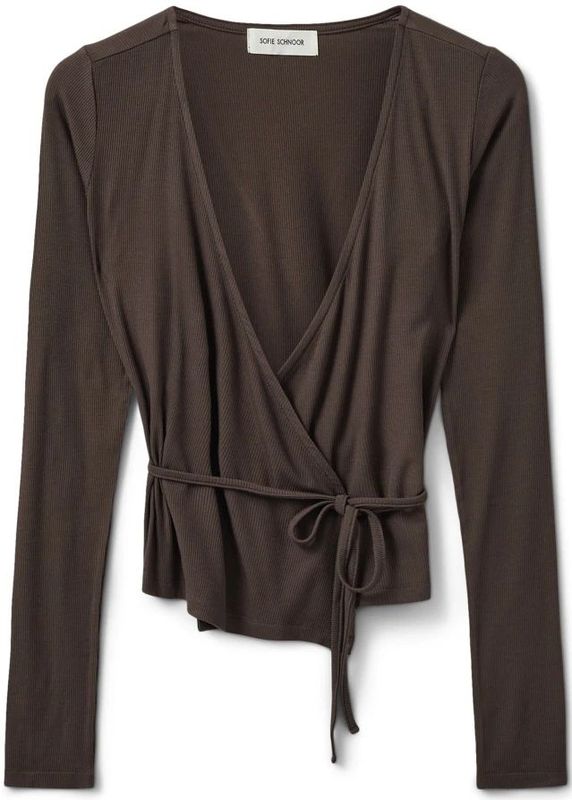 Sofie Schnoor - Wikkelblouse - Bruin - Dames