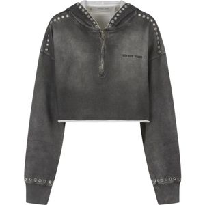 Golden Goose, Dames, Sweatshirts & Hoodies, Grijs, Maat: S Katoen,