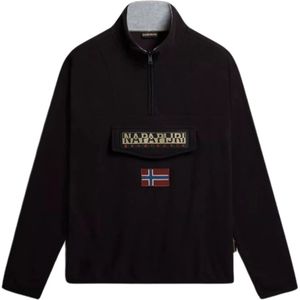 Napapijri, Heren, Jassen, Zwart, Maat: L Fleece,