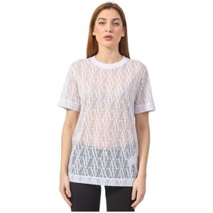 Armani Exchange, Dames, Tops, Wit, Maat: XS Poliester,
