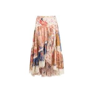 Zimmermann Bloemenprint hoge taille rok , Multicolor , Dames , Maat: M