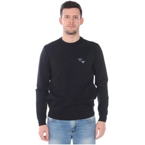 Emporio Armani, Heren, Sweatshirts & Hoodies, Zwart, Maat: M Katoen,